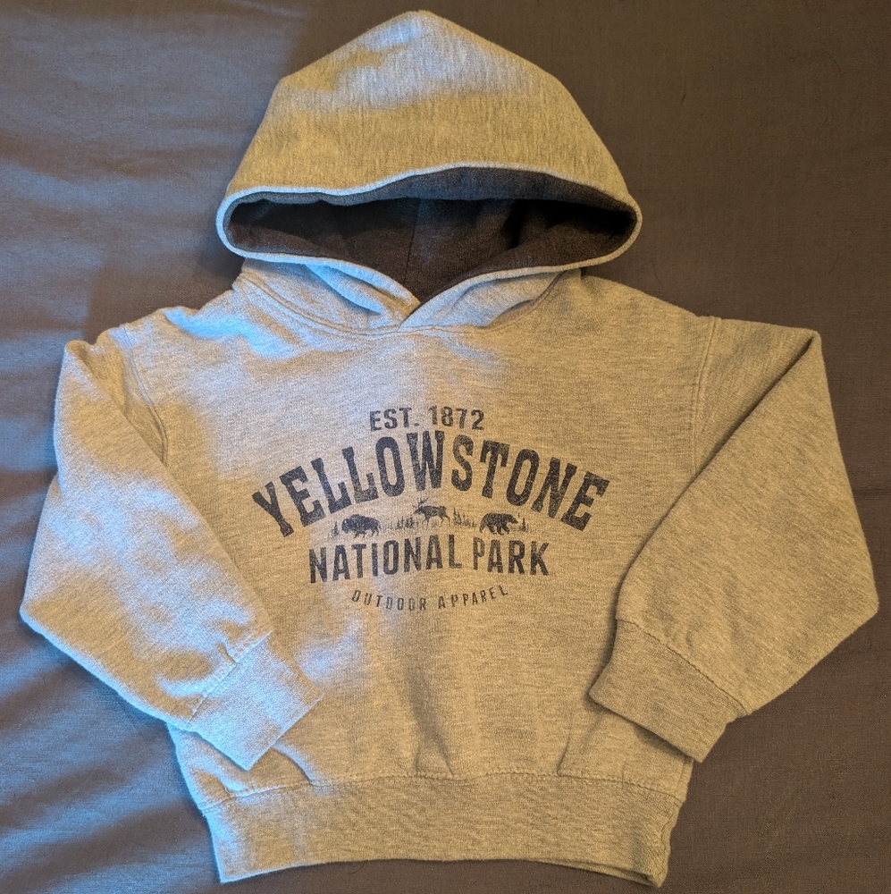 Gray Hooded Sweatshirt with Yellowstone Graphic